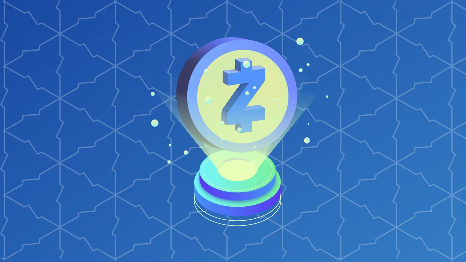 z cash crypto logo on a pedestal