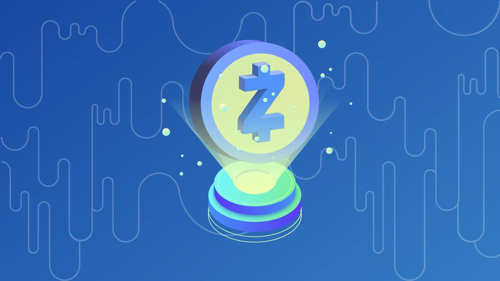 z cash crypto logo on a pedestal