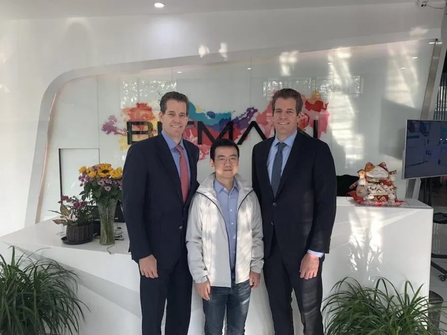 jihan wu with the winklevoss twins