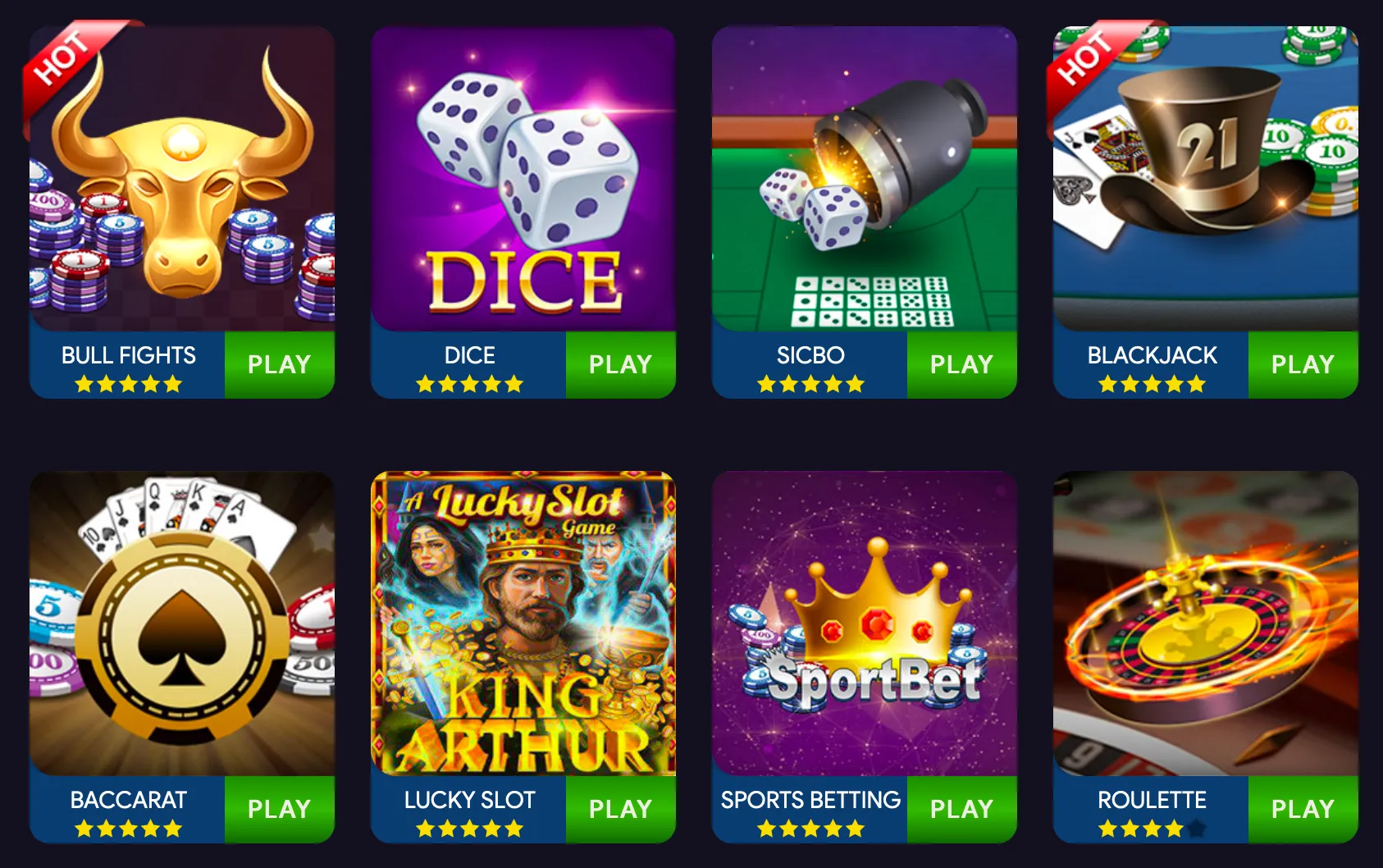 blockchain game dice offers many games