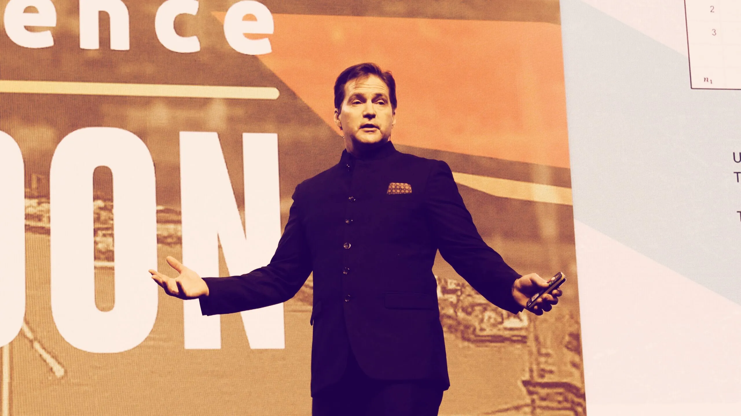 Craig Wright speaking at Coingeek 2020. Image: Decrypt.