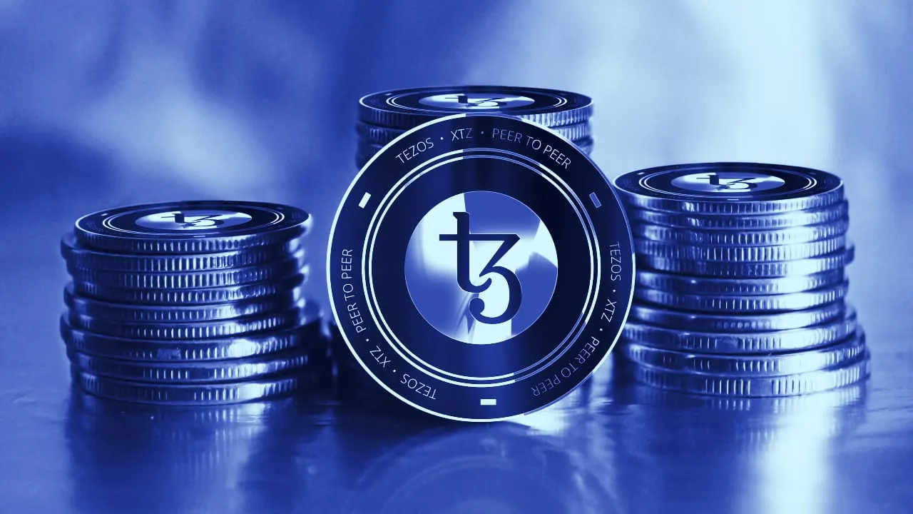A stack of Tezos coins. Image: Shutterstock