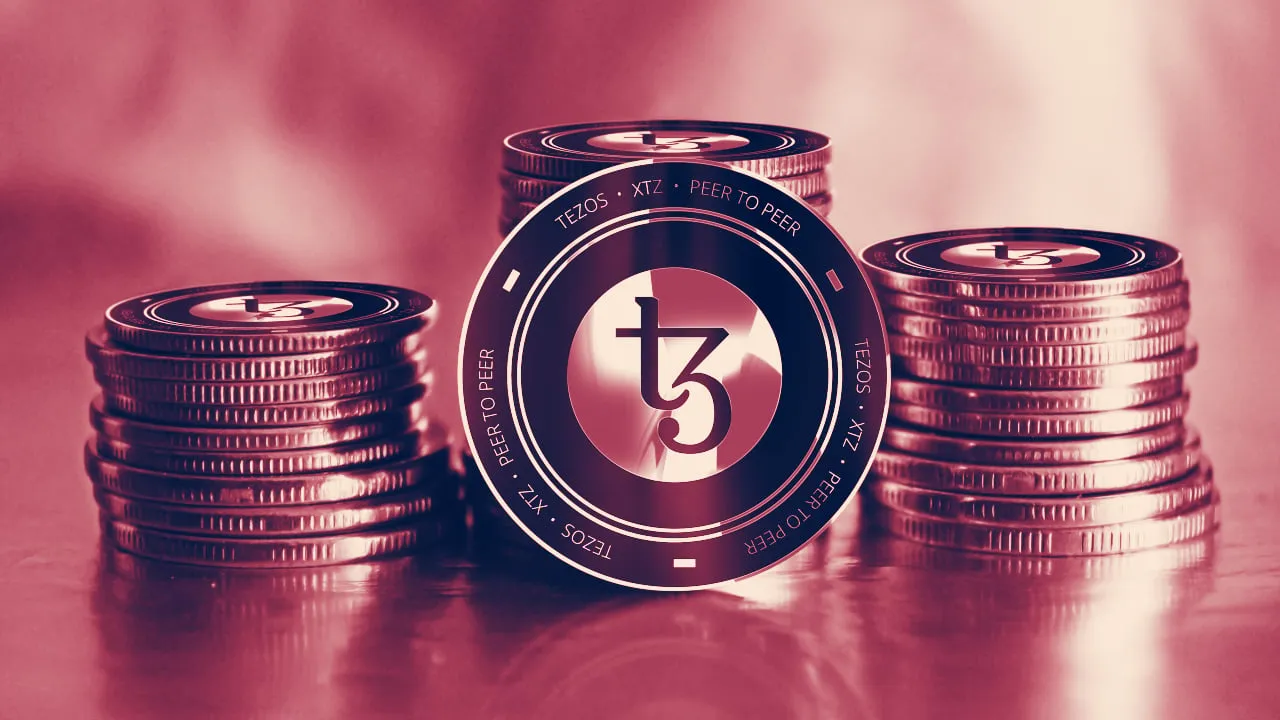 A stack of Tezos coins. Image: Shutterstock