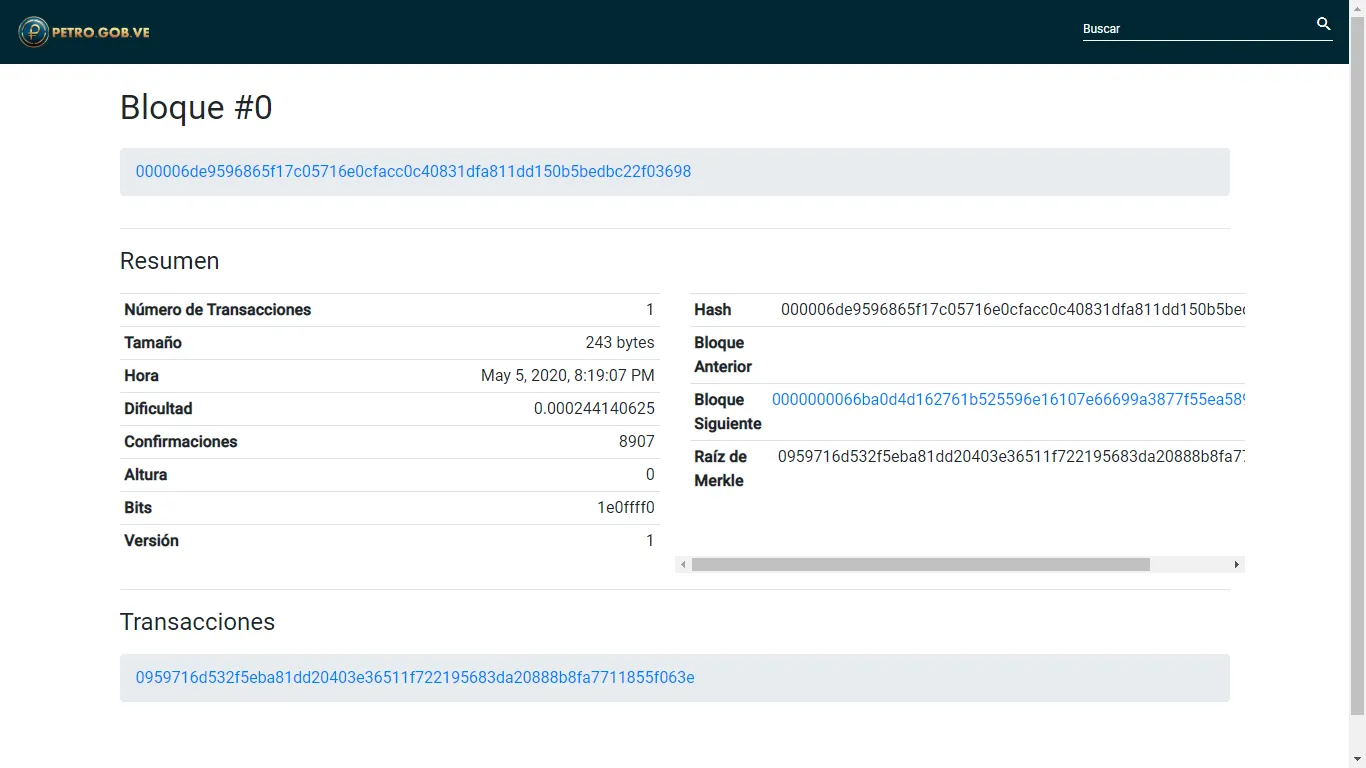 Petro block explorer