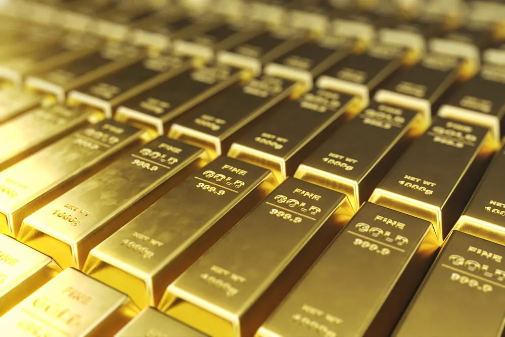 A stack of gold bars