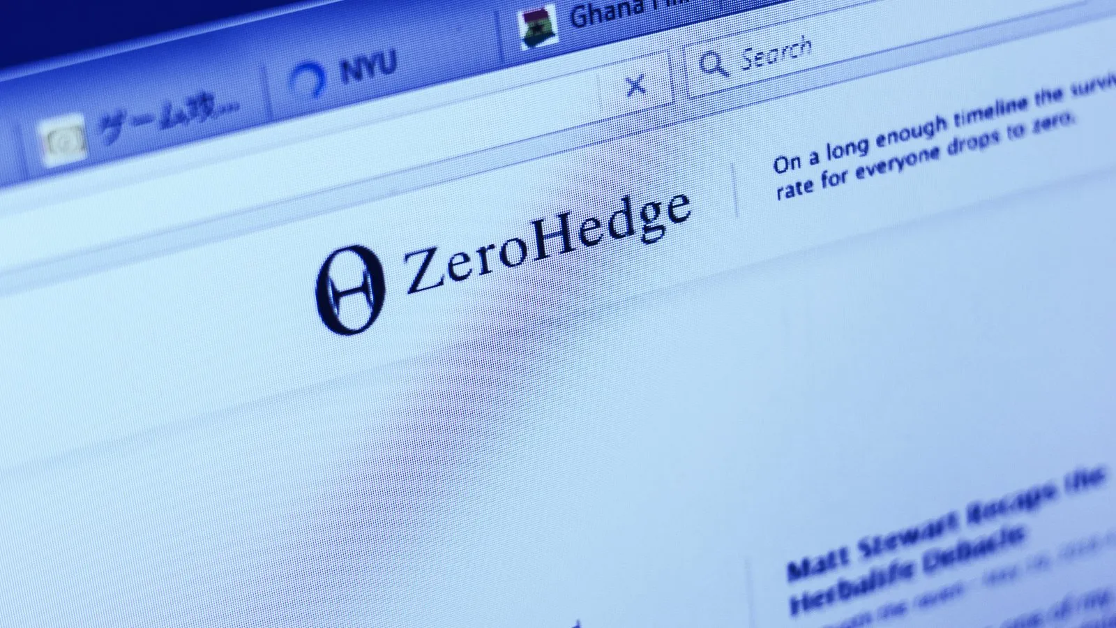ZeroHedge banned from Google’s advertising platform. Image: Shutterstock