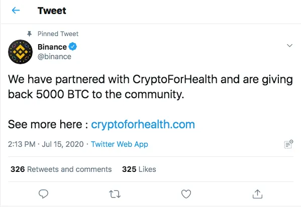 Binance twitter hacked