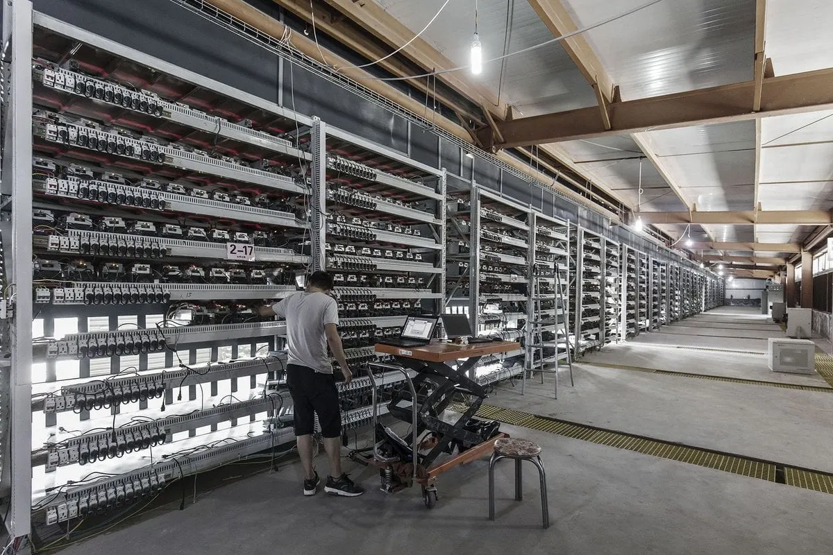 Una granja minera propiedad de Bitmain en China. Imagen: Twitter