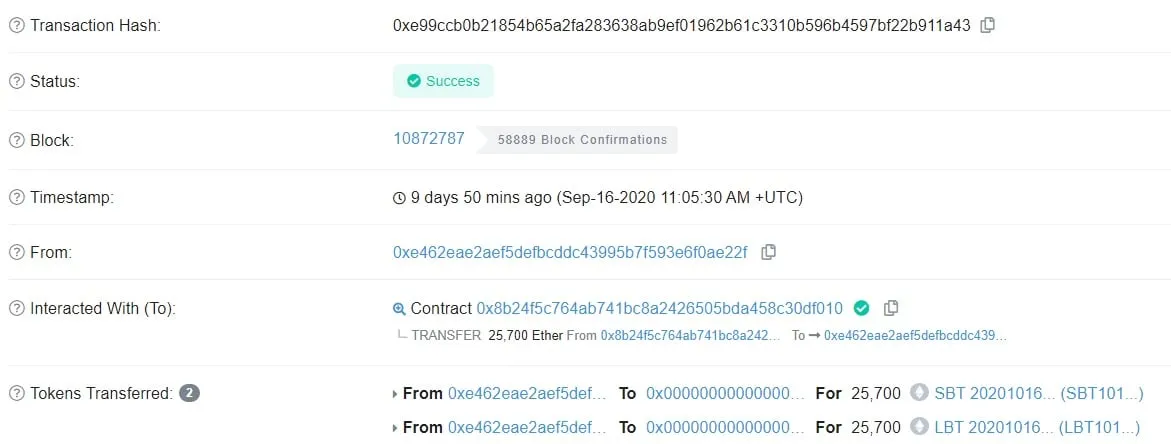 El equipo de hackers devolvió a salvo más de 25.000 ETH. Imagen: Etherscan