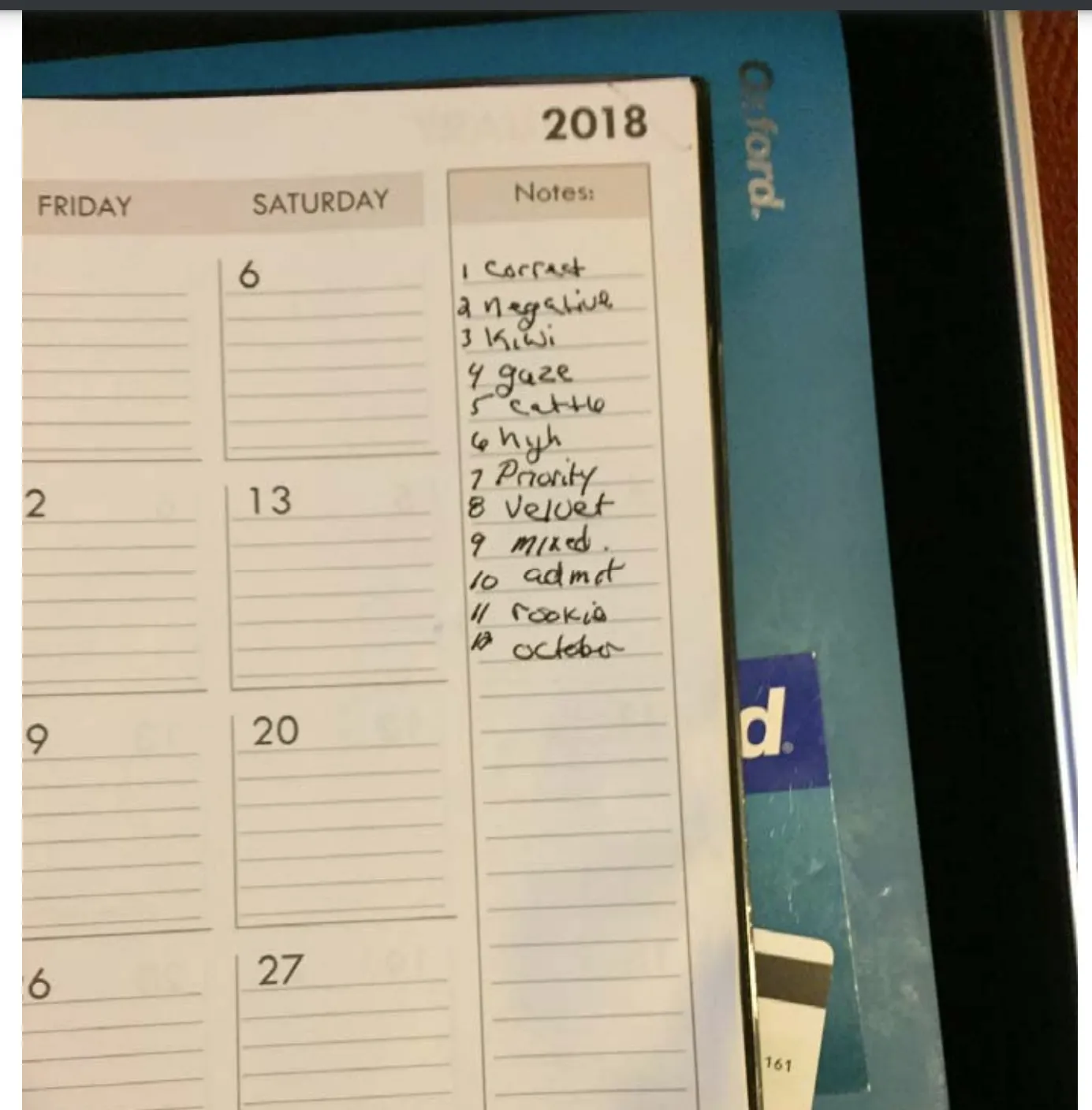 Bitcoin Seed Phrases in Planner