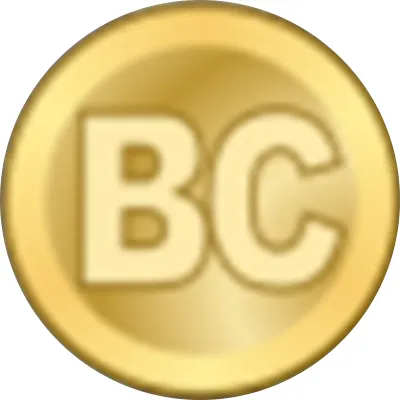 A gold circle with the letters "BC"