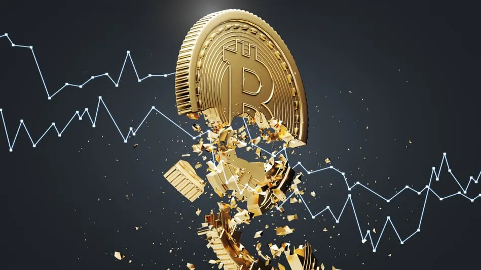 Caída del precio del Bitcoin. Imagen: Shutterstock