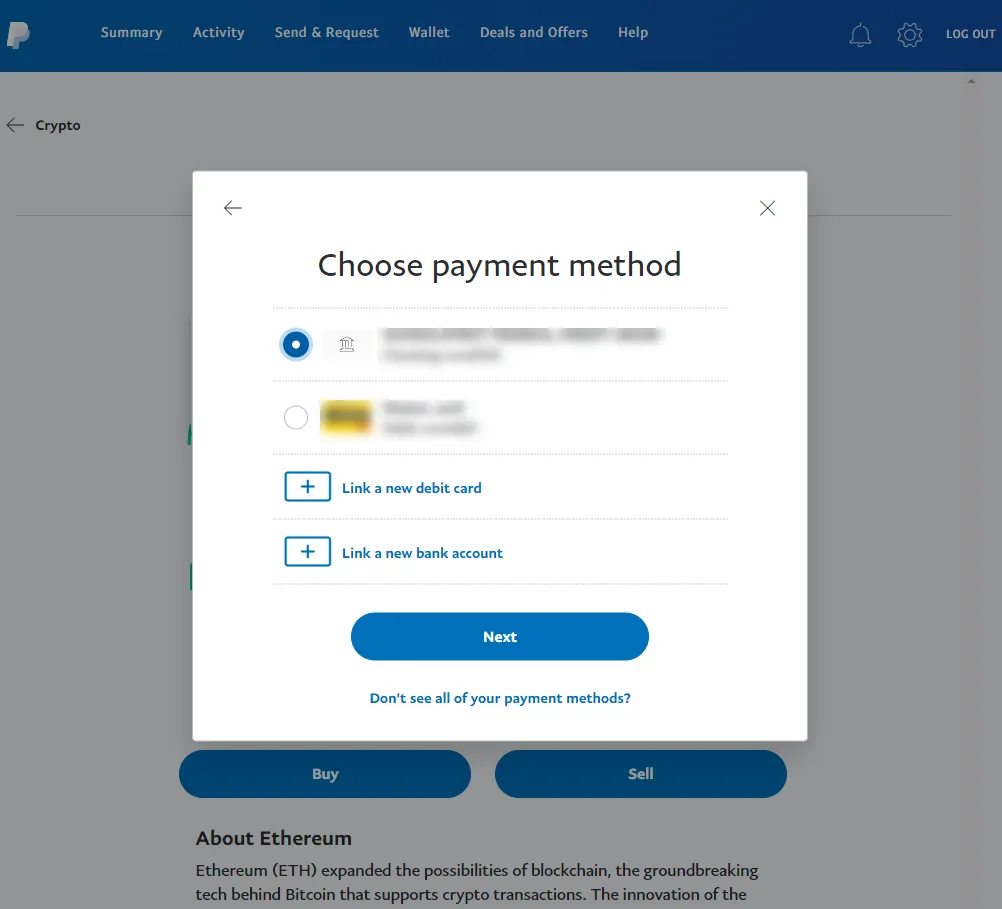 PayPal screenshot