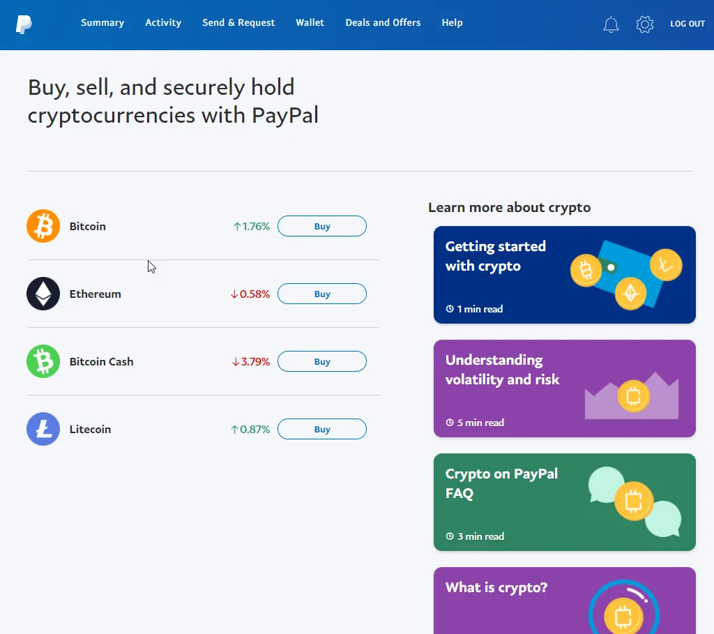 PayPal screenshot