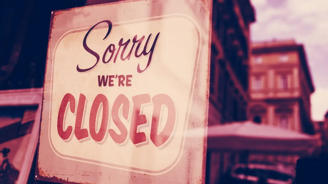 Closing time for another Bitcoin provider. Image: Shutterstock