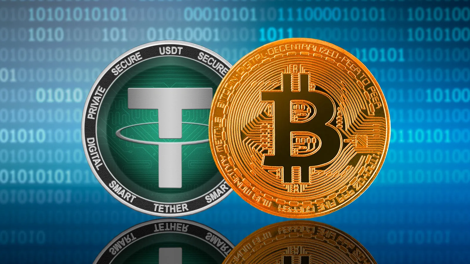 Tether and Bitcoin. Image: Shutterstock