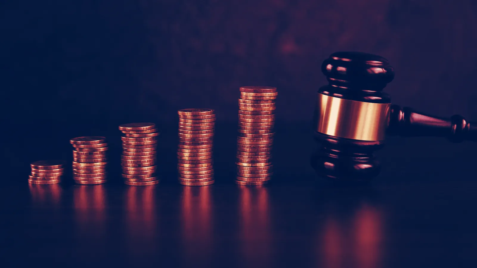 Coins and gavel. Image: Shutterstock