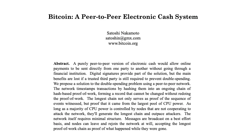 The Bitcoin Whitepaper