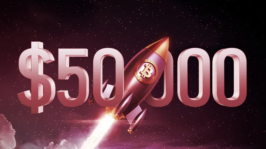 Bitcoin rompió la barrera de los $50,000. Imagen: Shutterstock