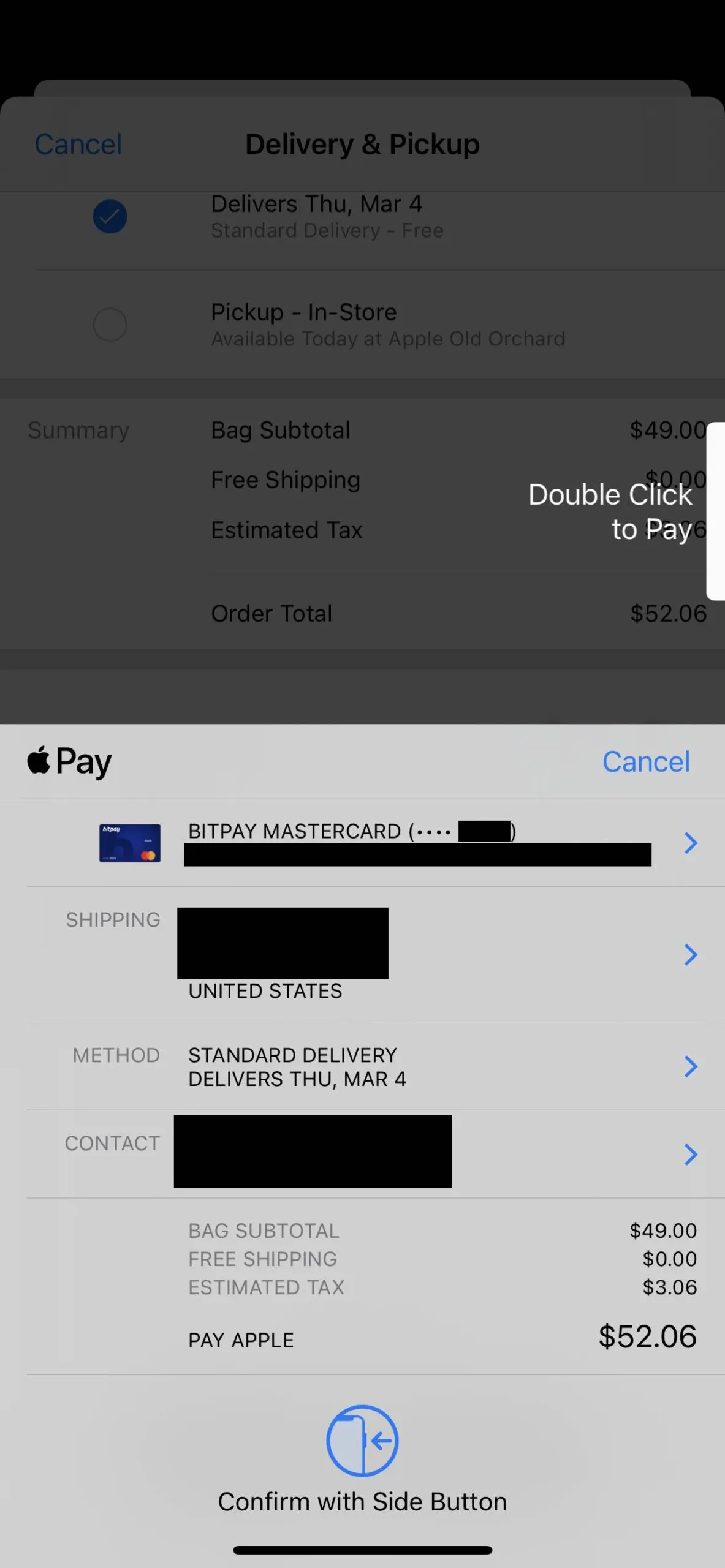 BitPay Apple Pay screenshot