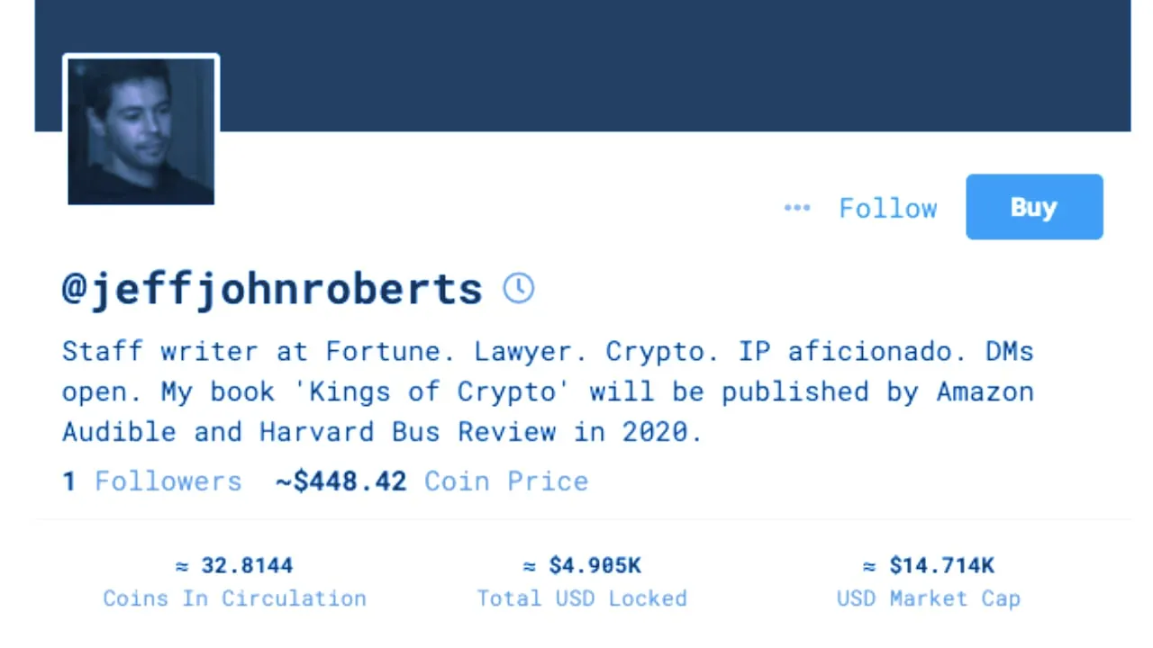 The author's profile, which he did not create, on BitClout.
