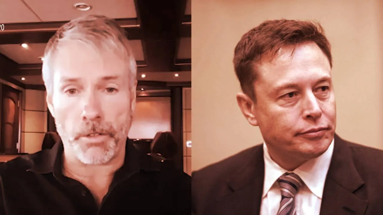 Michael Saylor y Elon Musk. Imagen: Real Vision/Shutterstock
