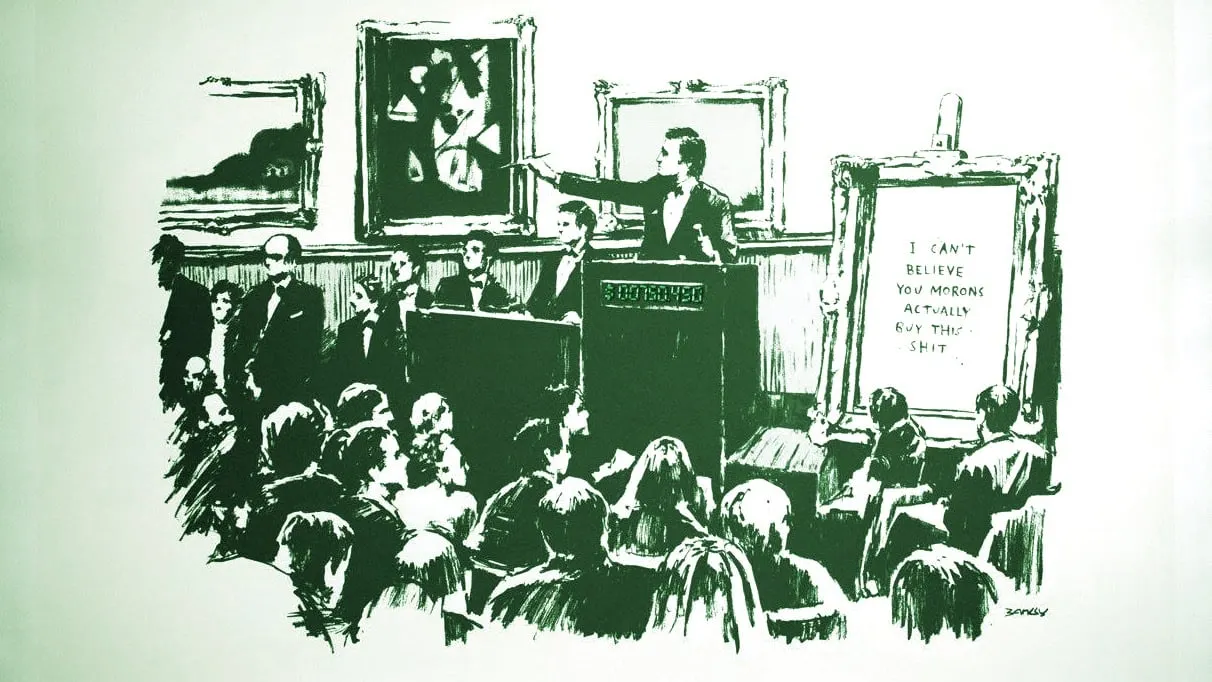 Moron's is one of a series of original Banksy prints. Image: Injective Protocol.