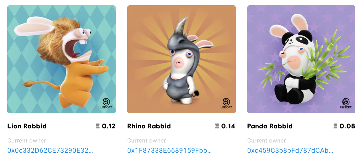 Token de Rabbids, un juego con tecnoología blockchain desarrollado por Ubisoft