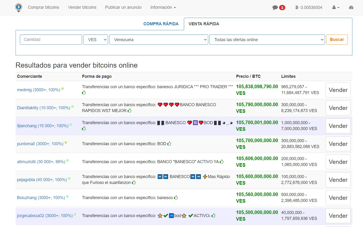 Segundo paso para enviar remesas en Bitcoin con Localbitcoins: Vender los BTC comprados