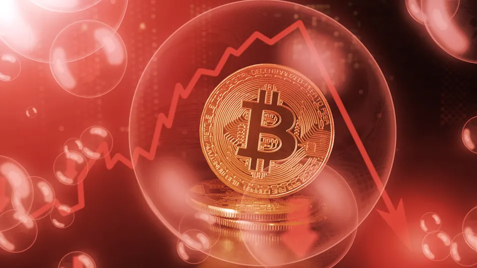 Caída de Bitcoin. Imagen: Shutterstock