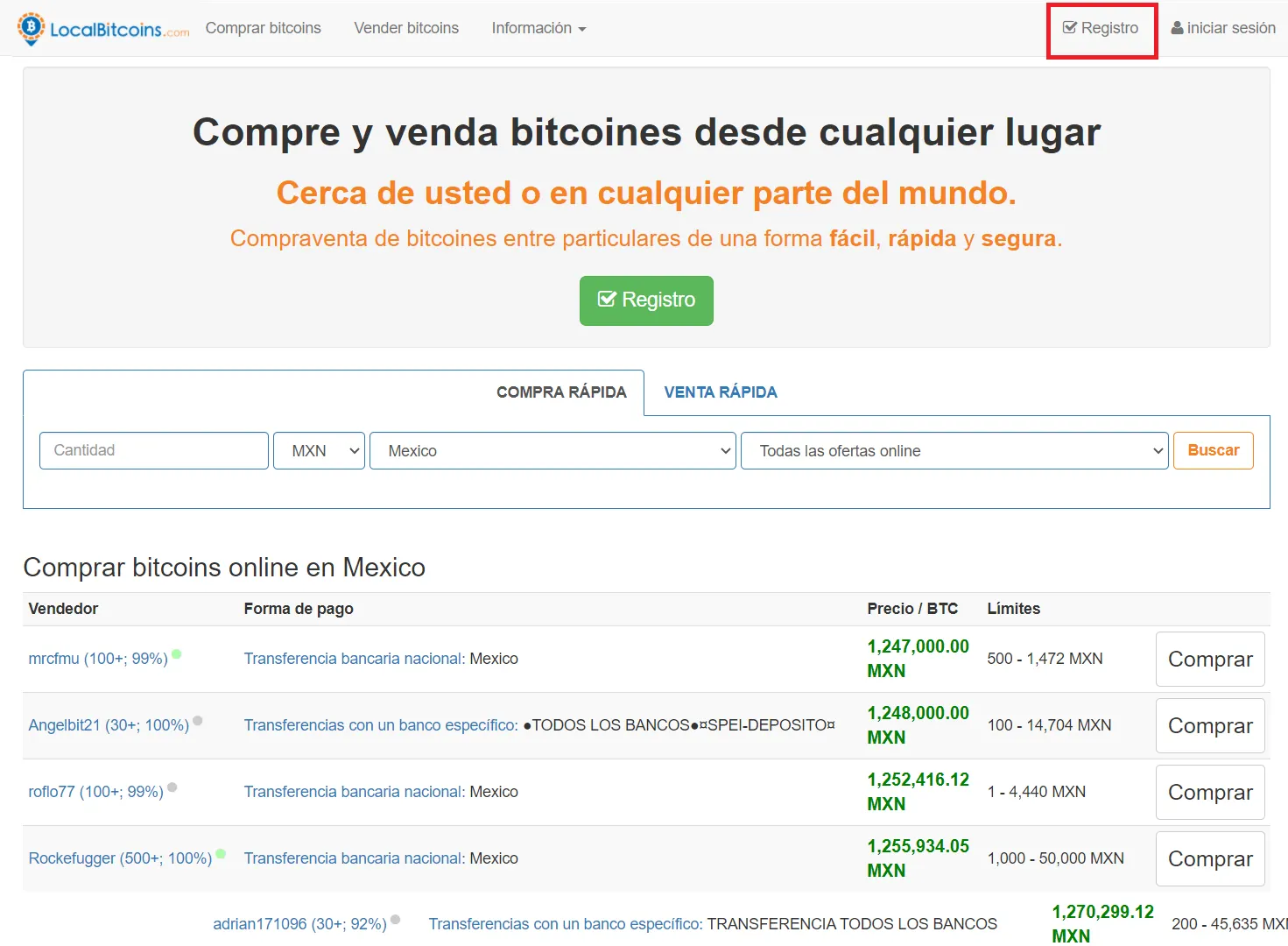 Portal de Localbitcoins