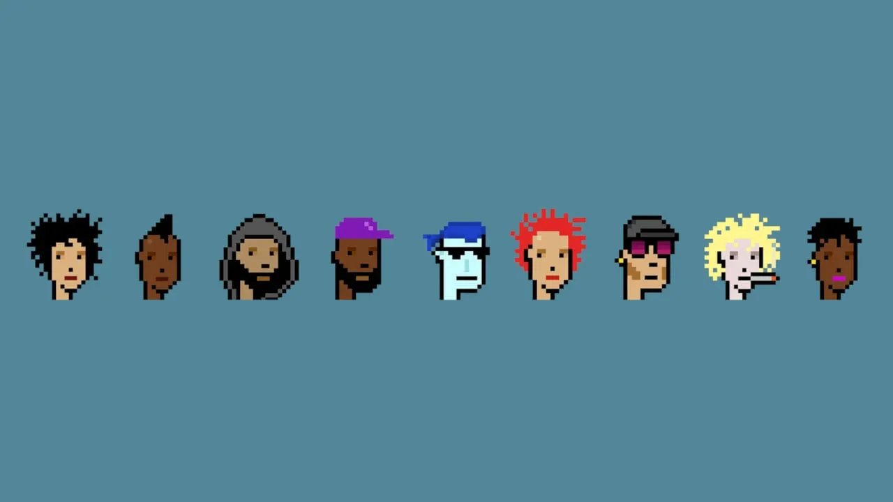 Nine CryptoPunks NFTs sold by Christie's. Image: Christie's