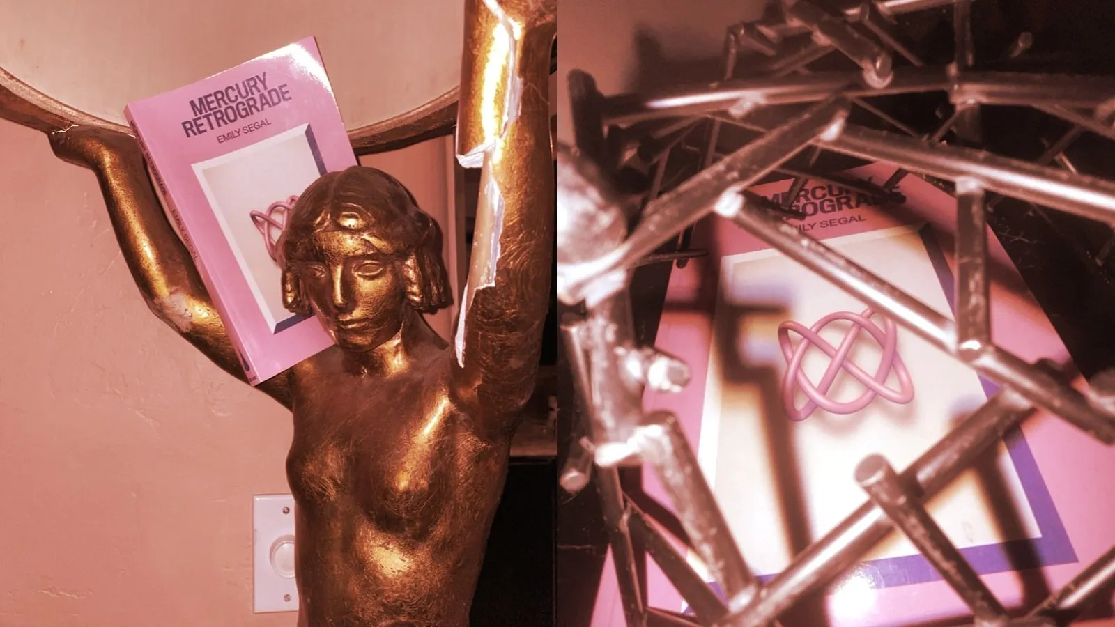 Emily Segal's first novel was "Mercury Retrograde." She's funded her second novel, "Burn Alpha," using crypto. (Images: Deluge Books x Role Play LA)
