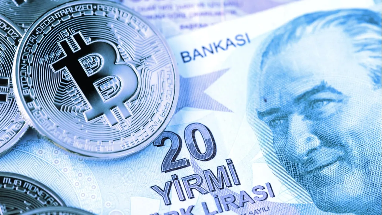 Lira turca y Bitcoin. Imagen: Shutterstock