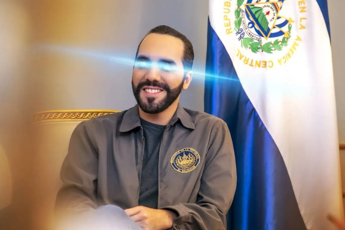 El Salvador President Nayib Bukele, with Bitcoin Twitter laser eyes. (Image via Nayib Bukele on Twitter)