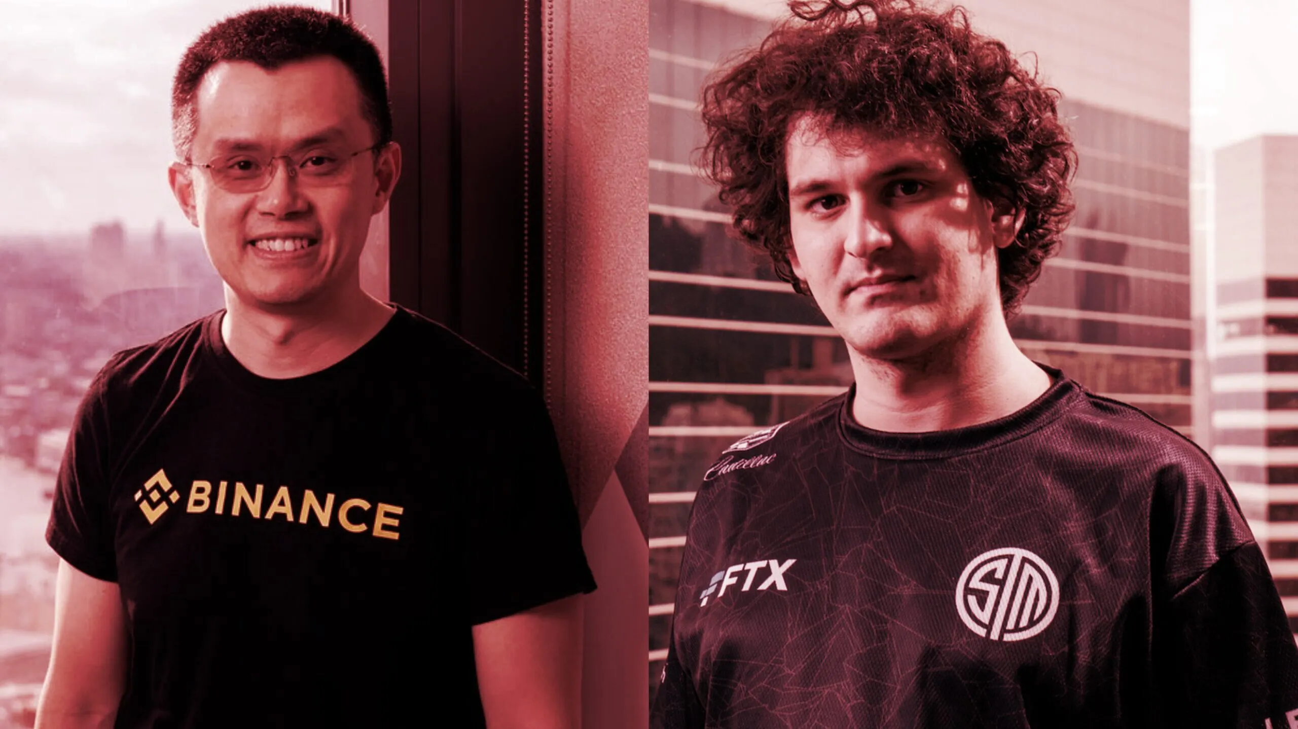 Binance CEO Changpeng Zhao (L); FTX CEO Sam Bankman-Fried. (Images via Binance/FTX)