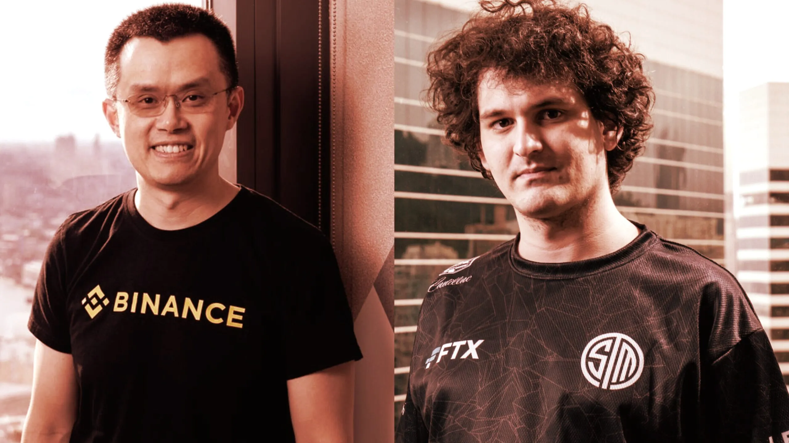 Binance CEO Changpeng Zhao (L); FTX CEO Sam Bankman-Fried. (Images via Binance/FTX)