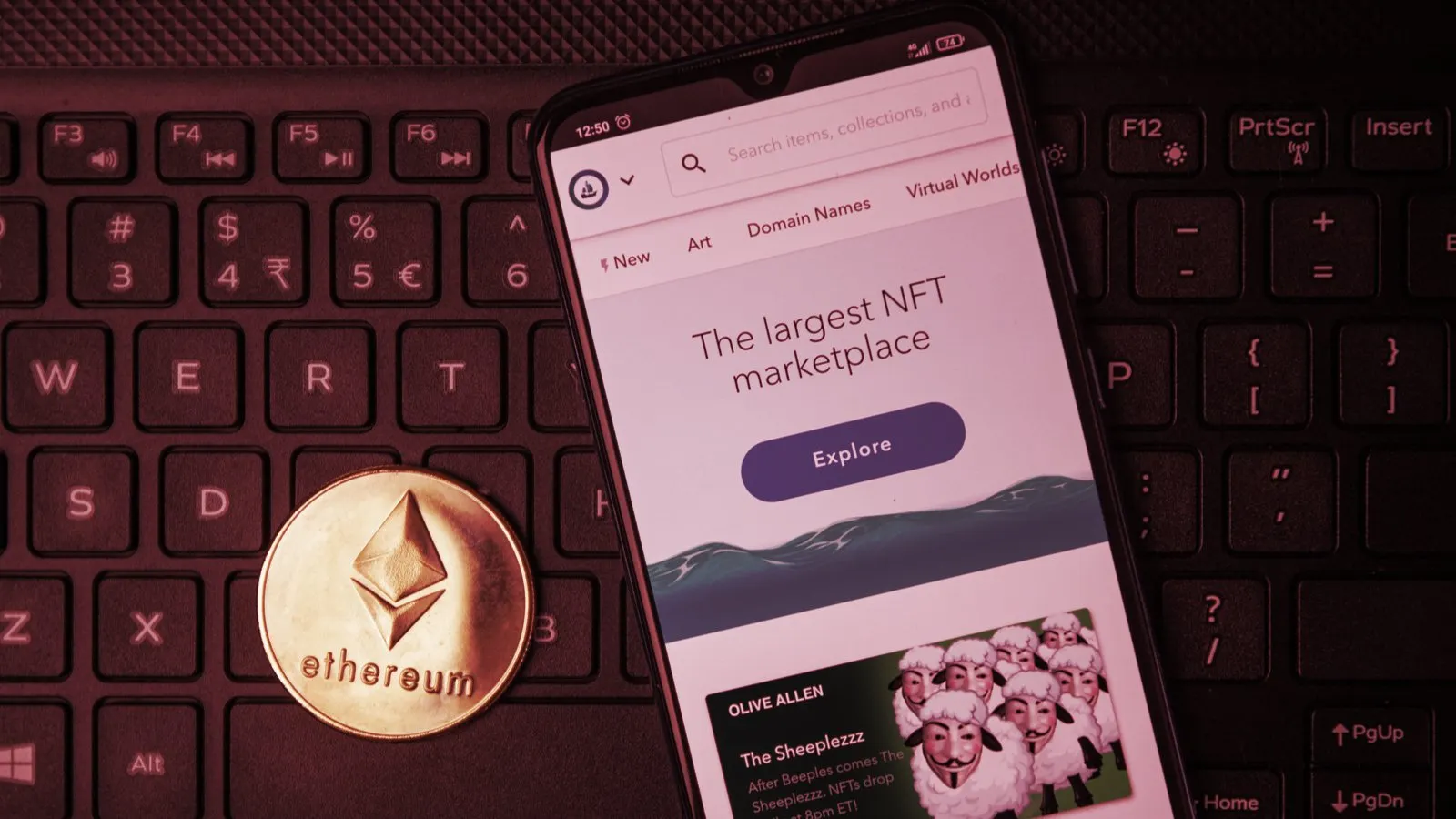NFT marketplace OpenSea. Image: Shutterstock