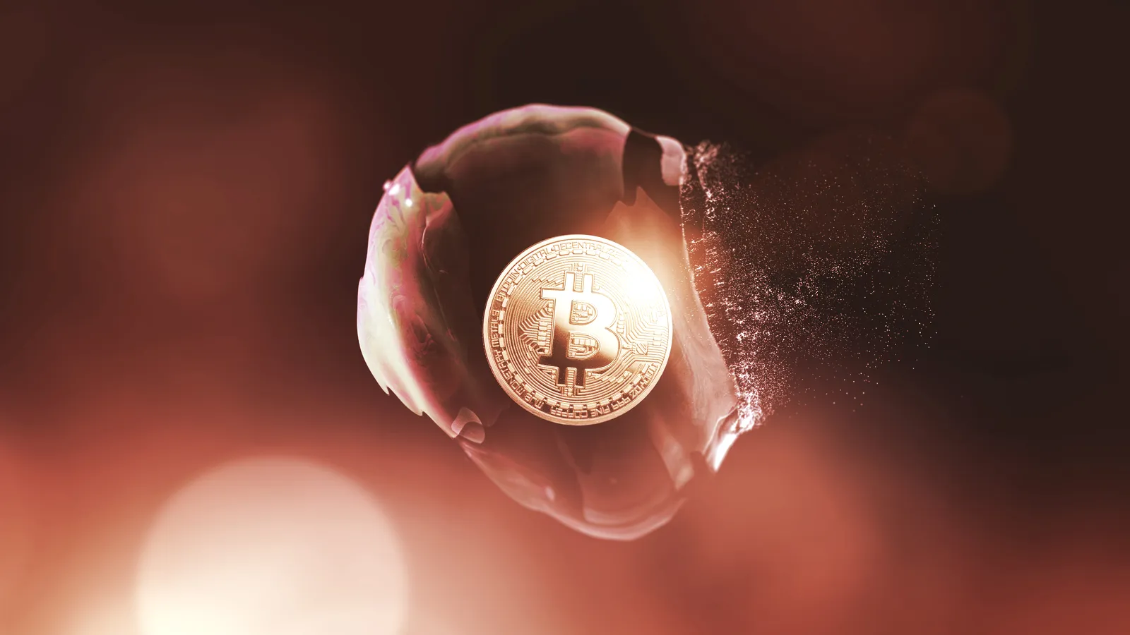 El estallido de una burbuja de Bitcoin. Imagen: Shutterstock