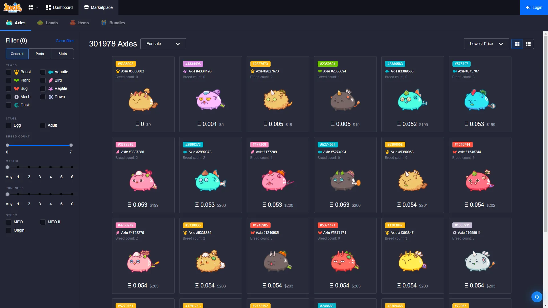 Axie Marketplace