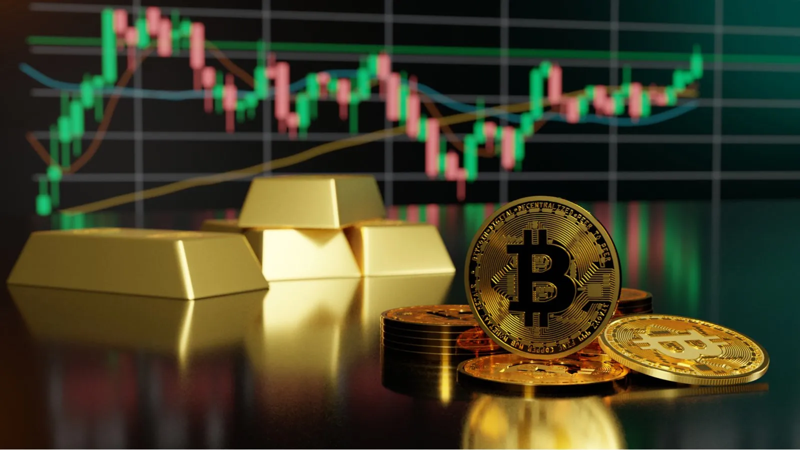 Bitcoin and gold. Image: Shutterstock