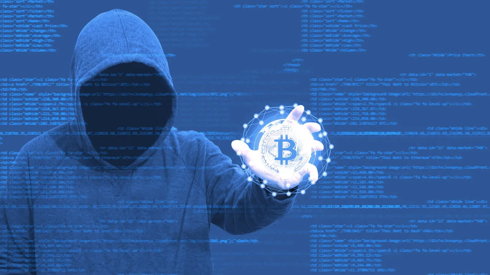 Bitcoin y hackers. Imagen: Shutterstock