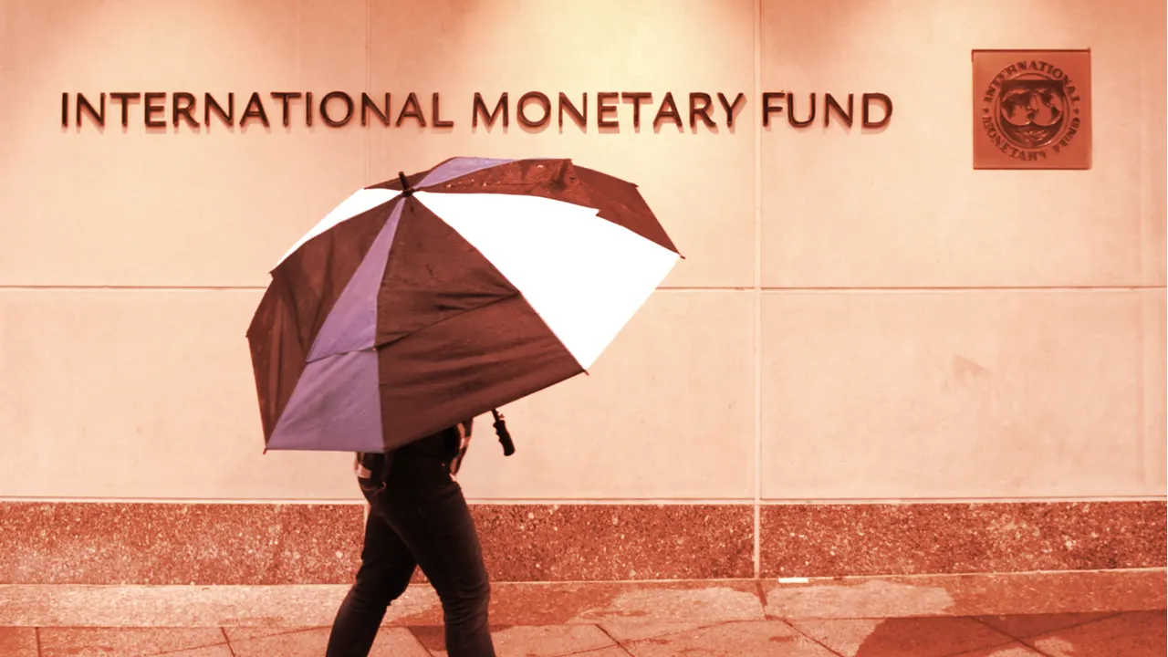 A man in front of the IMF headquarters in Washington, DC. Image: Shutterstock