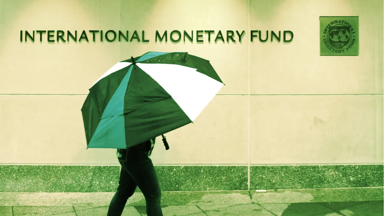 A man in front of the IMF headquarters in Washington, DC. Image: Shutterstock