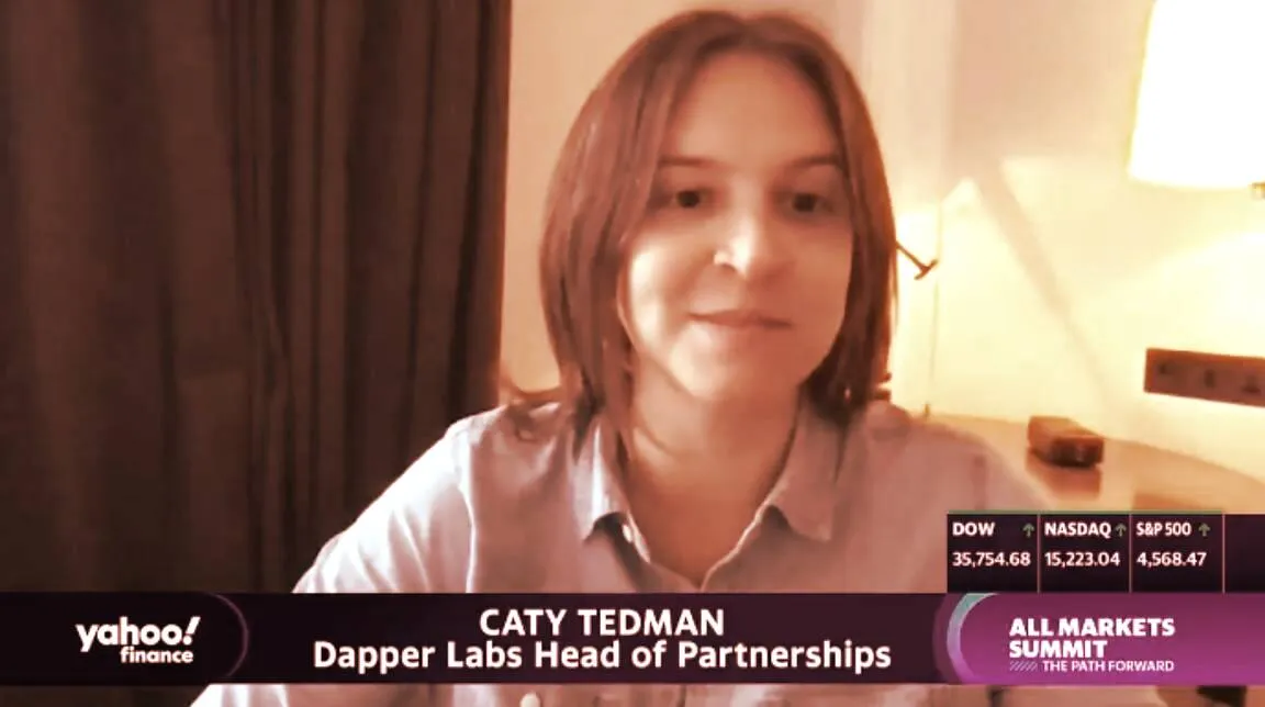 Dapper Lab exec Caty Tedman talks to Decrypt at the Yahoo Finance All Markets Summit on Oct. 25, 2021