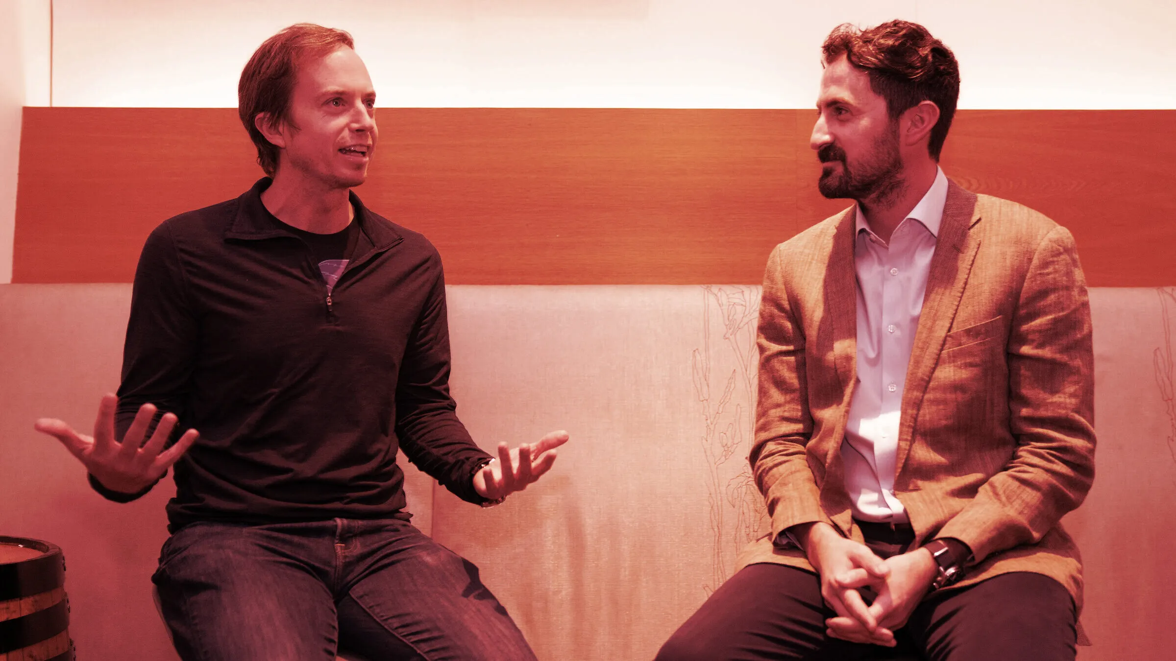 Erik Voorhees talks to Decrypt's Dan Roberts at OAK in Boulder, Colorado on Nov. 4, 2021. (Photo: Rick Wilking)