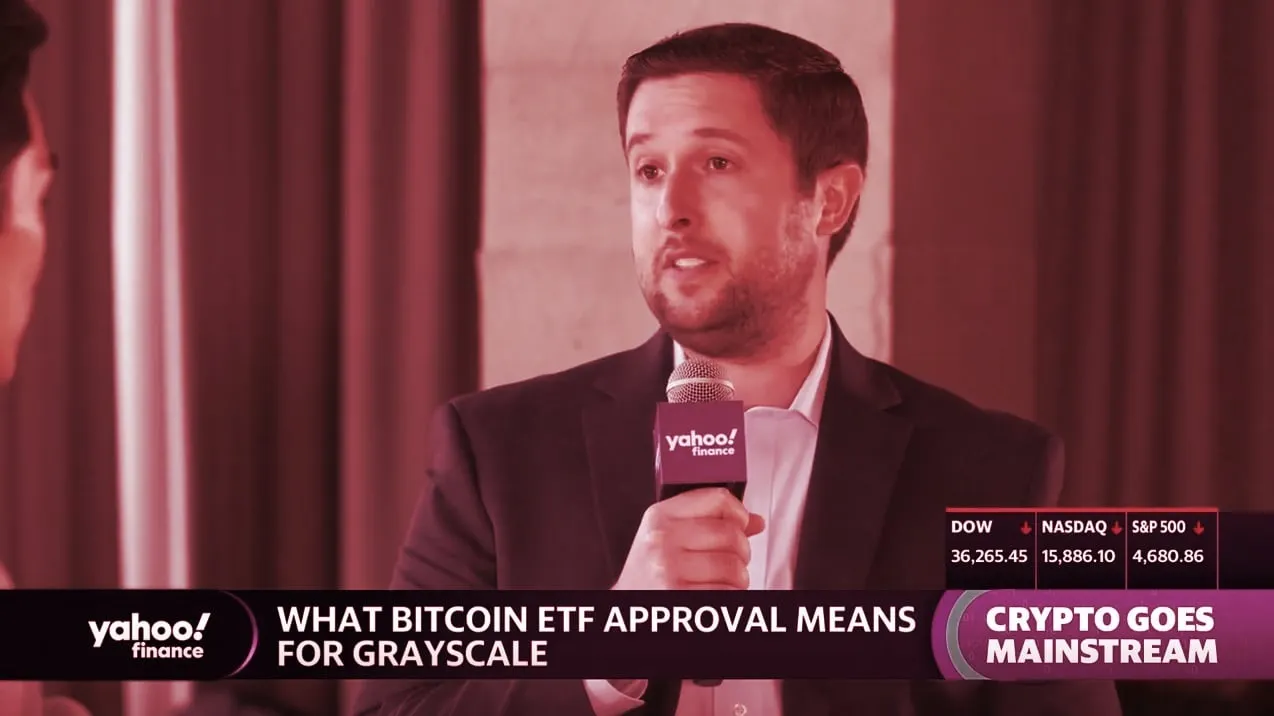 El CEO de Grayscale, Michael Sonnenshein. Imagen: Yahoo Finance/Decrypt