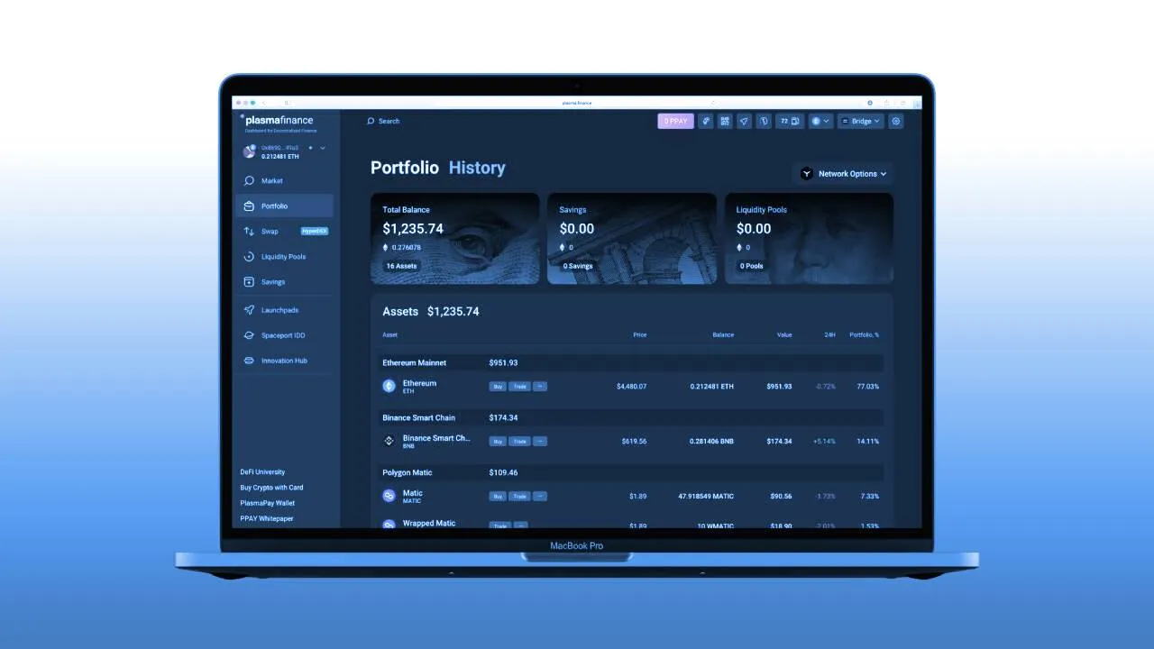 Plasma Finance hace que DeFi sea tan sencillo como una aplicación bancaria. Imagen: Plasma Finance