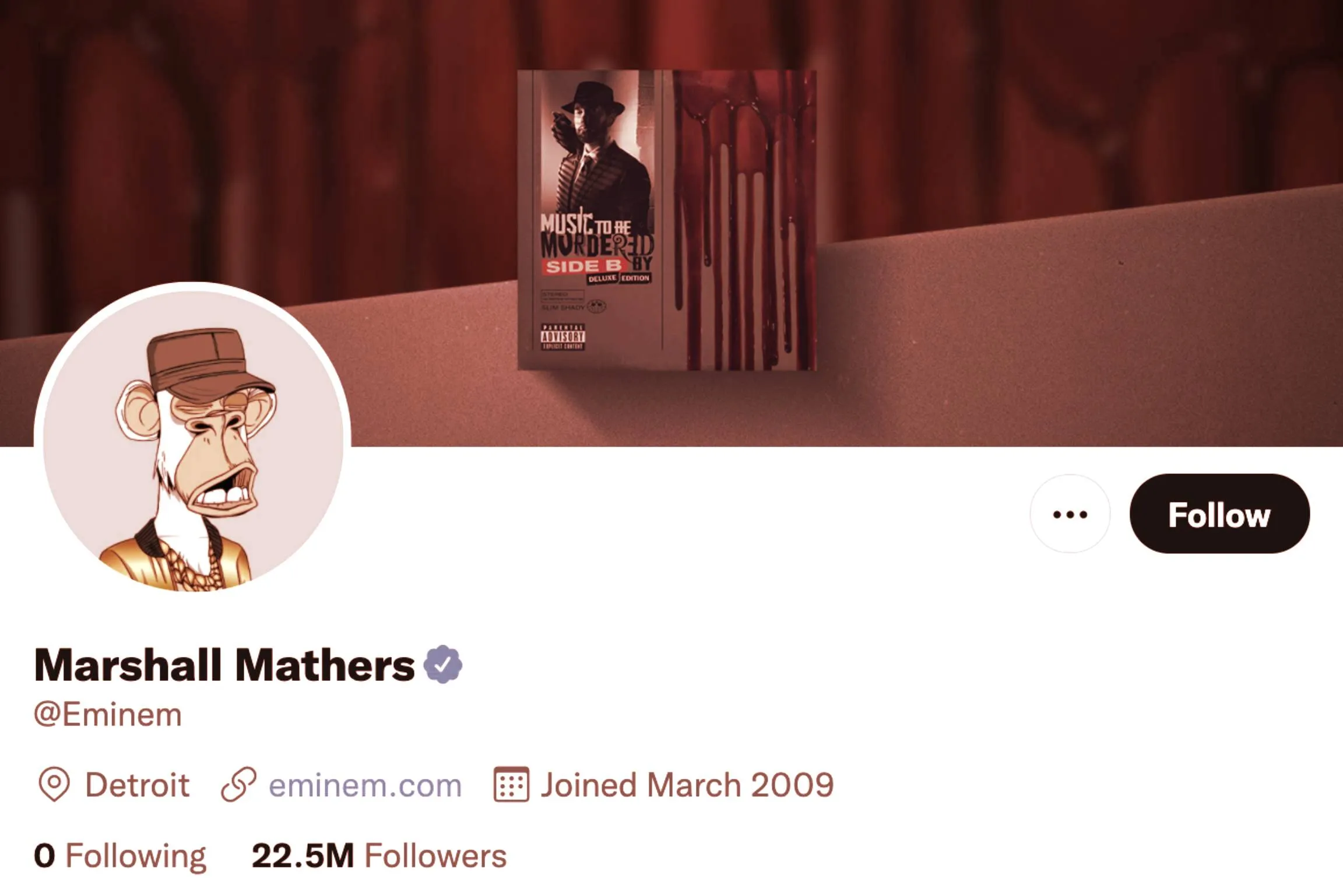 Eminem no tardó en hacer de su Mono Aburrido su foto de perfil en Twitter.