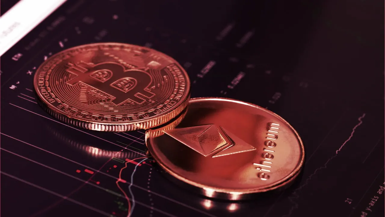 BTC and ETH. Image: Shutterstock